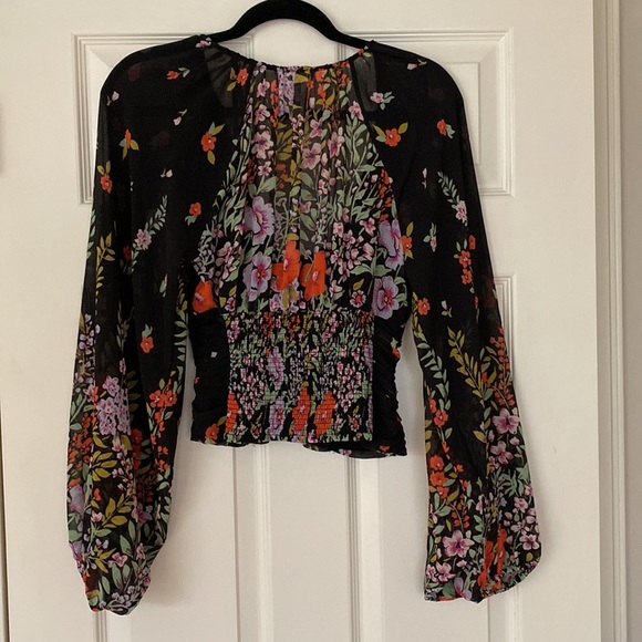 Free People Black Floral Blouse - Picture 9 of 10